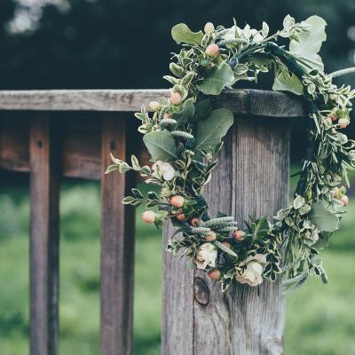 Flower crown on a bridge