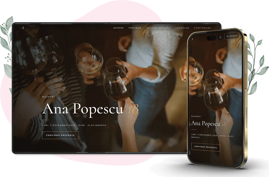 Invitație online de aniversare — model Nocturne